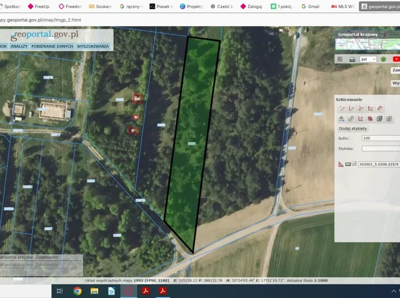 Land 3 777 m² Nekielka, Poland