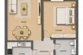 2 room apartment 37 m² Warsaw, Poland