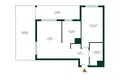 2 room apartment 53 m² in Warsaw, Poland